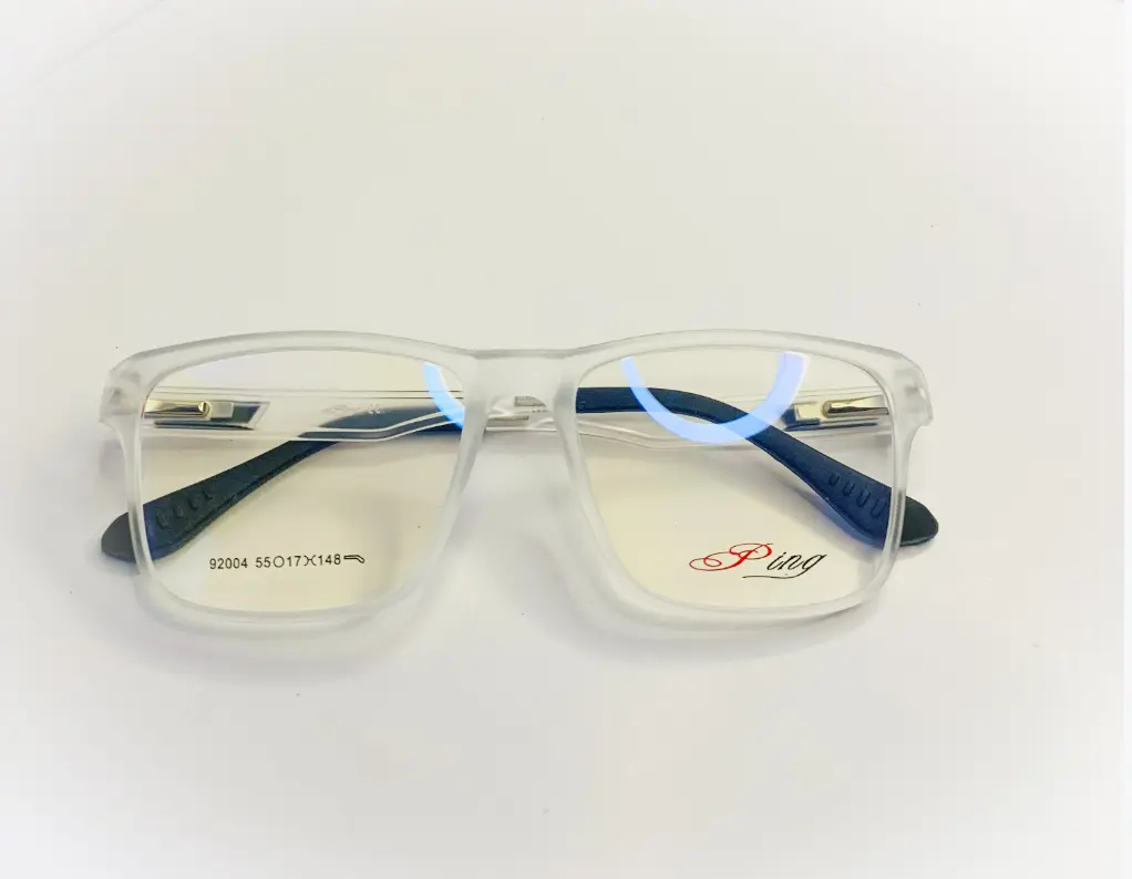 Colorless blue cut frame